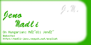 jeno madli business card